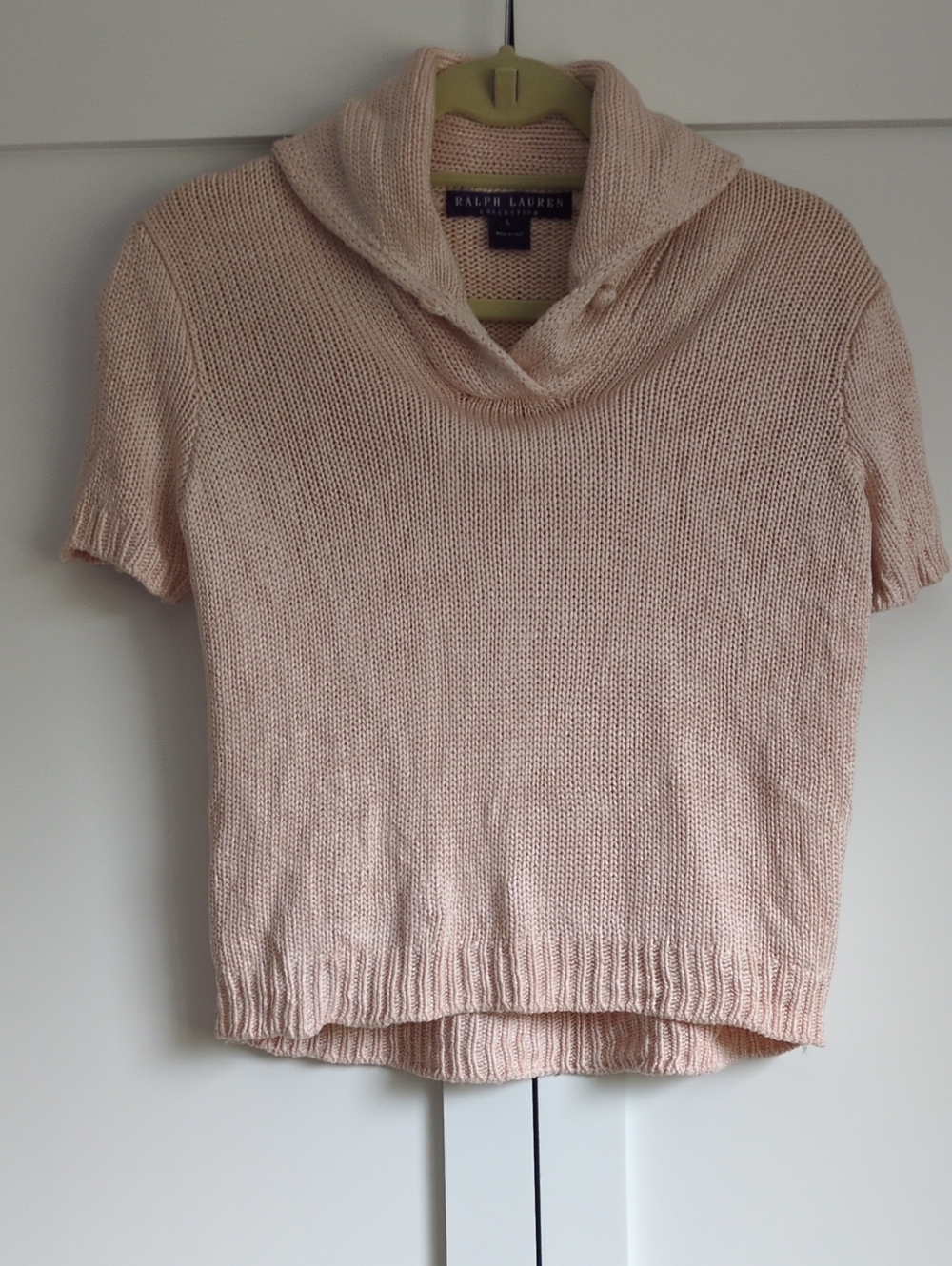 Ralph Lauren Collection Silk Knit Cowl Neck Sweater Blush Pink Size L Old Money